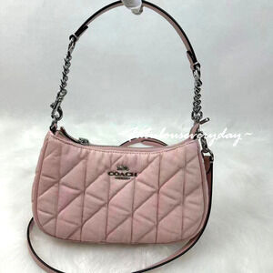 Coach Teri Shoulder Bag Xbody In Quilted Denim/Ballerina/Carrnation CBG86 NWT